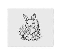 2 x 'Cute Bunny with Flowers' Microfibre Lens/Glasses Cleaning Cloths (LC00028898)
