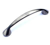 2 x 'D' Shaped Slimline Handles 96mm matt Nickel Door Handle Cabinet Door Pull