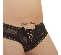 2 x Daddy's Property - lettering black tattoo - Temporary Kinky Body Sticker (2)