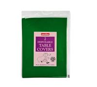 2 x Dark Green 90 x 90cm Disposable Paper Table Cloth Cover for Square or Rectangular Dining Table Birthday Party, Catering, Baby Shower & Wedding Decorations By Zinnia