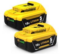 2 x DCB200 Replacement for Dewalt Battery 18 V 5.0 Ah DCB201 DCB200-2 DCB204 DCB184 DCB182 DCB127 DCB112 with LED Display
