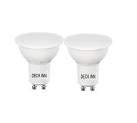 2 x DECK INN LED GU10 3.5W=35W Halogen Reflector GU10 Spot Light Bulbs, Non Dimmable Warm White 2700K 250lm,Mains 240V, 36° Beam Angle.