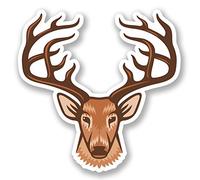 2 x Deer Stag Vinyl Sticker Decal Bike Laptop Car Bike Helmet Animal #4699 (10cm x 10cm)