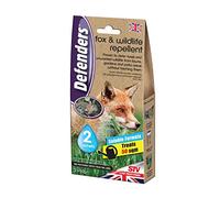2 X Defenders Fox and Wildlife Repellent (Humane Fox, Rabbit and Bird Deterrent, Treats up to 50 sq m, Use on Lawns, Gardens, Flowerbeds and Patio Areas) - 2 x 50 g Sachets