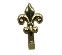 2 x Deluxe Fleur de lys picture hooks made from polished brass plated metal for wall hanging by Swish.