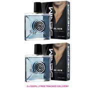 2 X Denim BLACK EDT Mens Aftershave Lotion 100ml Long lasting scent FREE POST