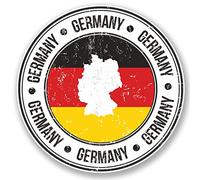 2 x Deutschland Germany German Flag Map Sticker Car Bike Bike Laptop Decal #4928 (10cm x 10cm) #4928