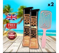 2 x Devoted Creations Dare To Be Dark 250ml + Hair Brush - Boldest Tan Yet