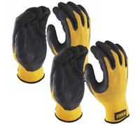 2 X Dewalt Dpg70L Eu Yellow Knit Back Latex Gloves - Large Dewgripper