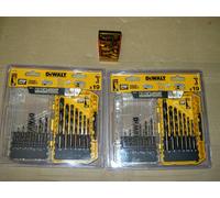 2 x DeWalt DT70728 Black Gold HSS Drill Set 19pc plus dewalt pz2 bits dt7908