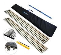 2 X Dewalt Dws5022 1.5M Guide Rail For Dws520 Plunge Saws & Connector + Tool Bag