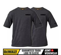 2 x Dewalt Typhoon Mens Grey T-Shirt Workwear Work Top Crew Neck Logo Chest