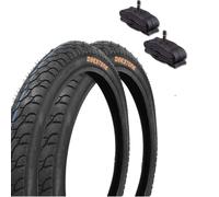 2 x Dexestone Black Tyre 20 x 1.75 cm (47-406) + 2 Air Chambers America Schrader City Bike Bicycle Graciella