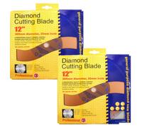 Diamond Cutting Saw Blade Multitool Cutter for Brick Stone Tiles Concrete Dry Wet Angle Grinder Metal Disc 12"/305mm Gold Professional x 2 with Welari Thank You Card (2pack)