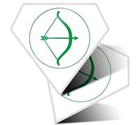 2 x Diamond Stickers 7.5 cm - Archery Bow & Arrow Robin Fun Decals for Laptops,Tablets,Luggage,Scrap Booking,Fridges, #4187