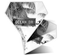 2 x Diamond Stickers 7.5 cm BW - Ocean Drive Miami South Beach Florida 37475