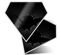 2 x Diamond Stickers 7.5 cm BW - Smashed Broken Glass Fun Decals for Laptops,Tablets,Luggage,Scrap Booking,Fridges, #38949