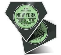 2 x Diamond Stickers 7.5 cm - Central Park New York USA America NYC Fun Decals for Laptops,Tablets,Luggage,Scrap Booking,Fridges, #9116