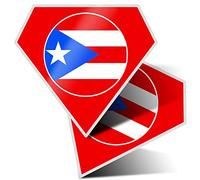 2 x Diamond Stickers 7.5 cm - Puerto Rico Flag Fun Decals for Laptops,Tablets,Luggage,Scrap Booking,Fridges, #9020