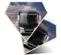 2 x Diamond Stickers 7.5 cm - Travel Coach Tour Holiday Bus Fun Decals for Laptops,Tablets,Luggage,Scrap Booking,Fridges, #14652