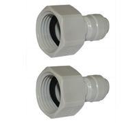 2 x DMFit AFAB0407C 1/2" BSPF - 1/4" Tube Push-fit Compatible with John Guest Speedfit