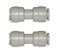 2 x DMFit AUC0404 1/4" - 1/4" Push-fit Tube Coupler/Union comp. with John Guest Speedfit