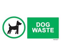 2 x - DOG Waste - Info Sign Label Removable Self Adhesive Waterproof Durable Vinyl Label Sticker 225mm x 106mm