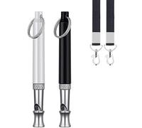2 x Dog Whistles for Recall, Ultrasonic Anti Bark Silent, Adjustable Dog Training Commands Whistle, with Lanyard (1 x black + 1 x white)
