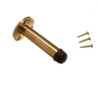 2 x Door Stops Solid Brass Pillar Post Type 75MM 3 INCH
