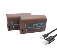 2 x Dot.Foto DMW-BLK22 Premium 7.2v / 2200mAh Rechargeable Battery with USB Charging Port for Panasonic Lumix DC-S5, S5II, S5IIX, G9II, GH5II, GH6