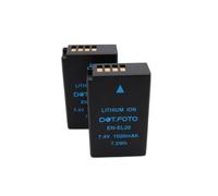 2 x Dot.Foto EN-EL20, EN-EL20a Premium 7.4v / 1020mAh Rechargeable Battery for Nikon 1 Series J1, J2, J3, S1, AW1, Coolpix A, P950, P1000, Blackmagic Pocket Cinema Camera