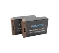 2 x Dot.Foto LP-E17 Premium 7.2v / 1040mAh Rechargeable USB-C Battery for Canon EOS 77D, 200D, 200D Mark II, 250D, 750D, 760D, 800D, 850D / EOS RP, R50, R100