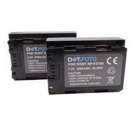 2 x Dot.Foto NP-FZ100 Premium 7.2v / 2280mAh Fully Decoded Rechargeable Battery for Sony A7III A7IV A7RIII A7R3 A7R IV A7C A7S, FX3, FX30, ZV-E1, A6600 A6700, Alpha 9, 9S, A9S, A7R4