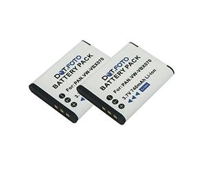 2 x Dot.Foto VW-VBX070, VW-VBX070E-W Premium 3.7v / 740mAh Rechargeable Battery for Panasonic HX-DC1, HX-DC10, HX-DC15, HX-DC2, HX-DC3, HX-WA10
