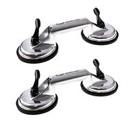 2 x Double Suction Glass Lift Dual Aluminuim Glazing Sucker Dent Pulller Tile Lifter