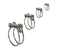 2 x Double Wire Hose Clamps/Two Wire Clips/Radiator Inlet Breather Classic Cars [ 72-78mm ]