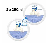 2 x DOVE BODY LOVE ONE CREAM 250ML ,NOURISHING CARE FOR DRY SKIN.