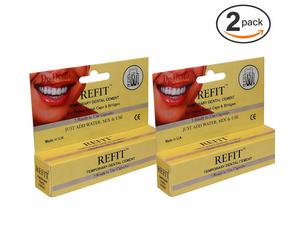 2 x Dr Denti Refit Temporary Dental Cement - Crown, Bridge & Veneer Repair