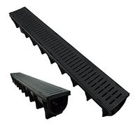 2 x Drain Channel Deep Drainage Plastic PVC Heavy Duty for Water Rain Storm Shower Wetroom Garden Driveway 1m