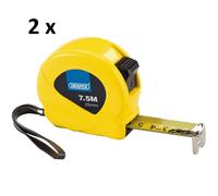 2 x DRAPER 7.5M MEASURING TAPE 25MM WIDE, STOCK NO: 82440