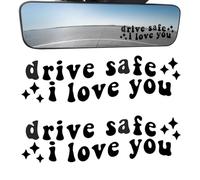 2 x Drive Safe I Love You Decal, Drive Safe I Love You Car Rearview Mirrors Sticker Car Decals, Drive Safe I Love You Rear View Mirrors Sticker, Car Window Decals, Funny Car Accessories