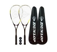 2 x Dunlop NanoMax Pro Squash Rackets + 3 Squash Balls