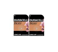2 x Duracell 376/377 SR626 SR626SW with Silver Oxide (2 Blister Packs of 1 Battery), 2 Batteries