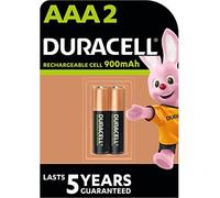 2 x Duracell AAA Rechargeable 900 mAh (1 Blister Pack of 2 Batteries), 2 Rechargeable Mini Batteries