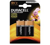 Duracell 9V Alkaline Batteries Plus Power MN1604 6LR61 9V 2 Pieces