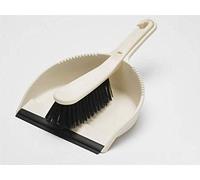 2 x Dustpan and Stiff Brush Set, Linen Cream