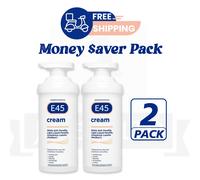 2 x E45 Emollient Cream 500g Dry Skin Eczema & Psoriasis Care EXP-05/2026