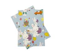 2 x Easter Gift Wrapping Paper Sheets with Gift Tags 50cm x 70cm Premium Recyclable Gift Wrap, Bunny & Chicks Perfect for Easter DIY Crafts