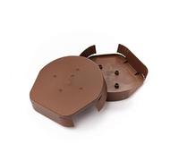 2 x Easy-Trim Domed/Half Round End Cap - Dry Verge Unit Gable Roof Mortar Free (Brown)