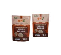 2 x Eat5 Sprouted Ragi Flour Healthy & Instant 500g | High in Calcium & Iron | 100% Natural, Gluten-Free & Vegan | Ideal for Porridge, Rotis, Pancakes & More | No Preservatives